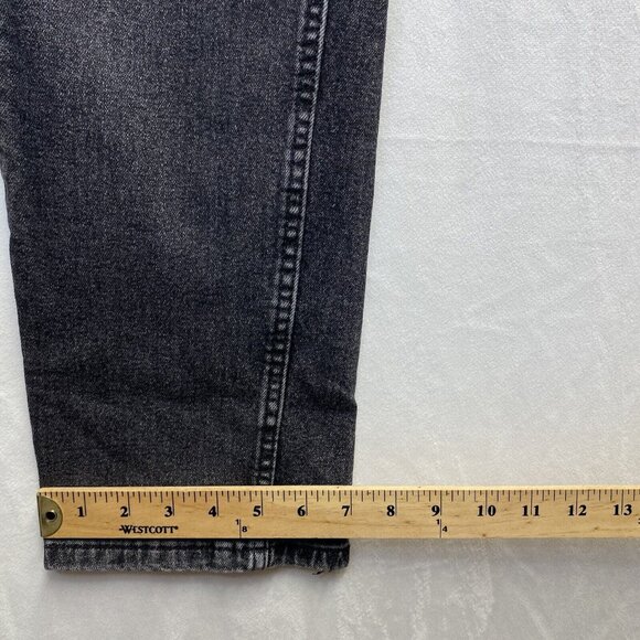 Levi's 505 Straight Leg Regular Fit Denim Jeans Men 30x32 Black Stretch Used - Picture 7 of 16